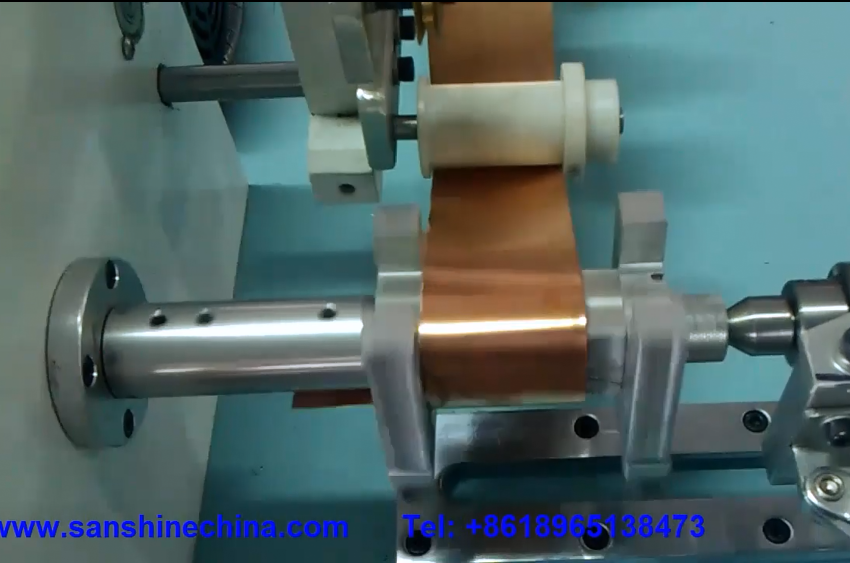 SanShine has designed automatic high torsion copper wire foil winding machine which winds foil and wires winding of transformer
