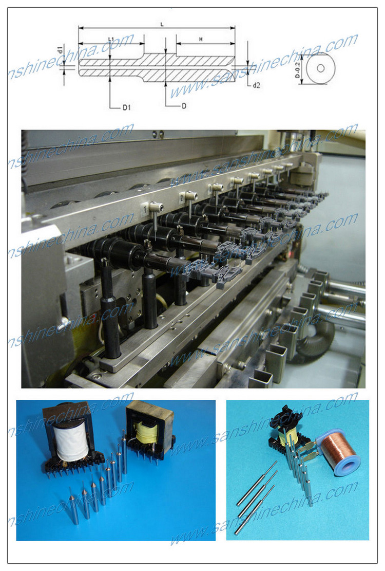 Tungsten relay coil winding nozzle