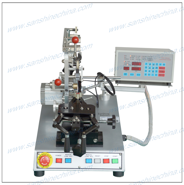 toroid common mode signal line winding machine