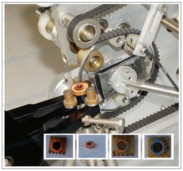 PCB mounted toroid coil winder