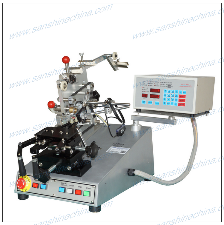 PCB mounted toroid coil winding machine