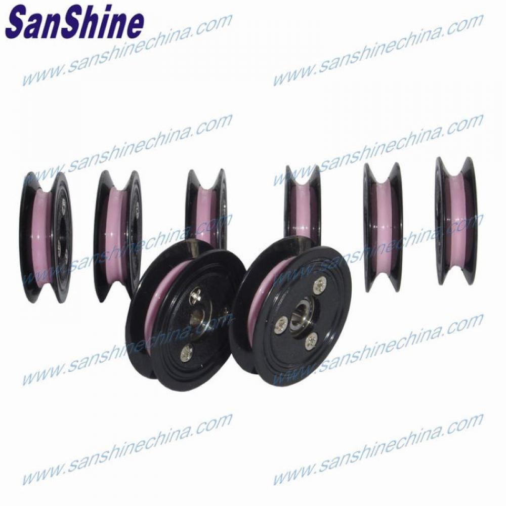bearing type mirror surface flange wire guide pulley 